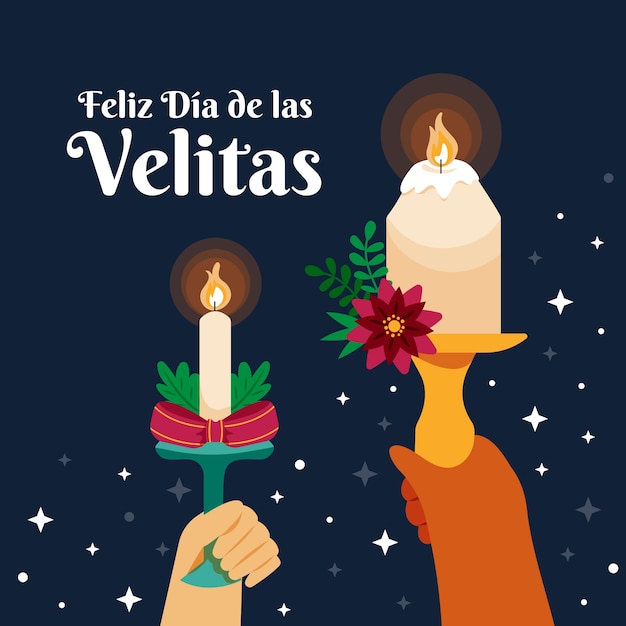 Vector gratuito ilustración plana dia de las velitas