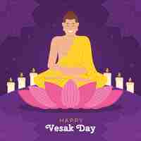 Vector gratuito ilustración plana del día de vesak