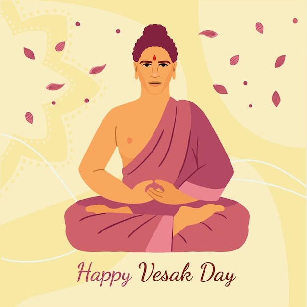 Vector gratuito ilustración plana del día de vesak