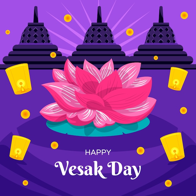 Vector gratuito ilustración plana del día de vesak