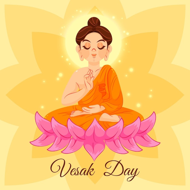 Vector gratuito ilustración plana del día de vesak