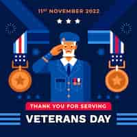 Vector gratuito ilustración plana del día de los veteranos