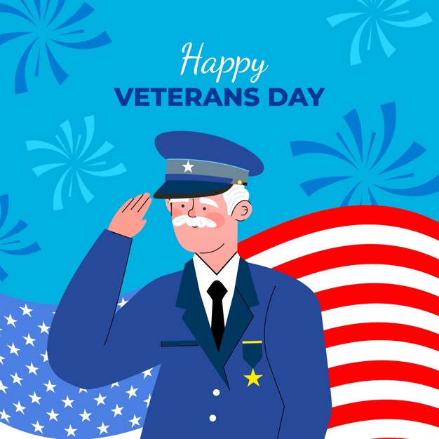 Vector gratuito ilustración plana del día de los veteranos