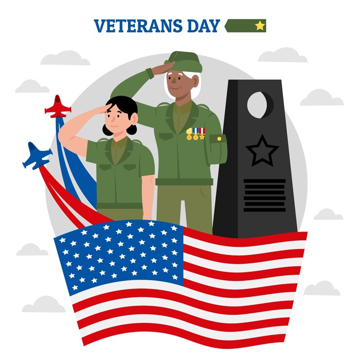Vector gratuito ilustración plana del día de los veteranos