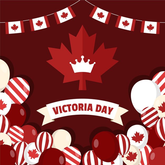 Ilustración plana del día de la victoria canadiense