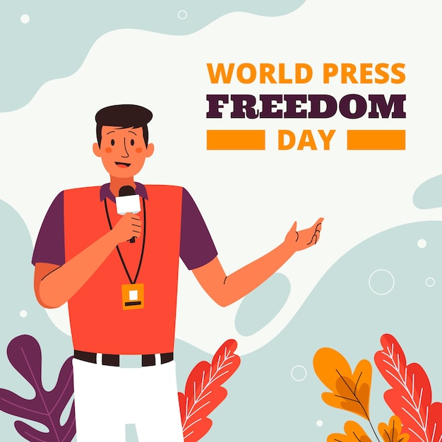 Vector gratuito ilustración plana dibujada a mano para el día mundial de la libertad de la prensa