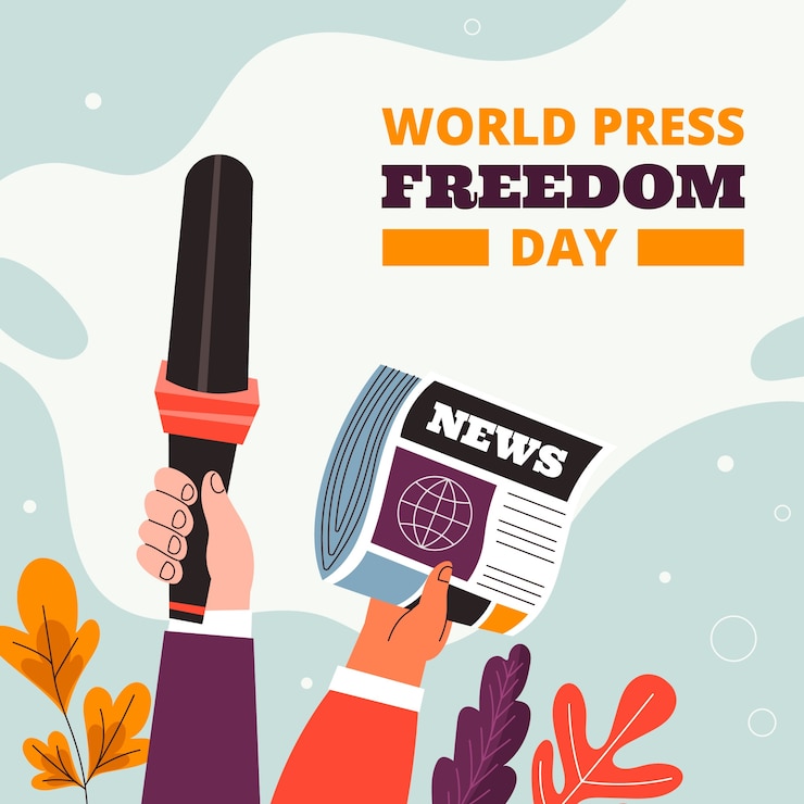 Vector gratuito ilustración plana dibujada a mano para el día mundial de la libertad de la prensa