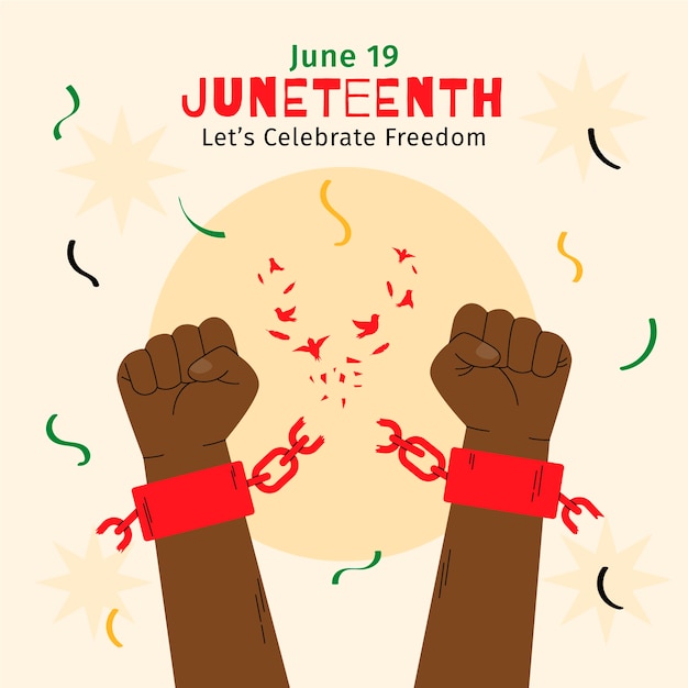 Ilustración plana del diecinueve de junio