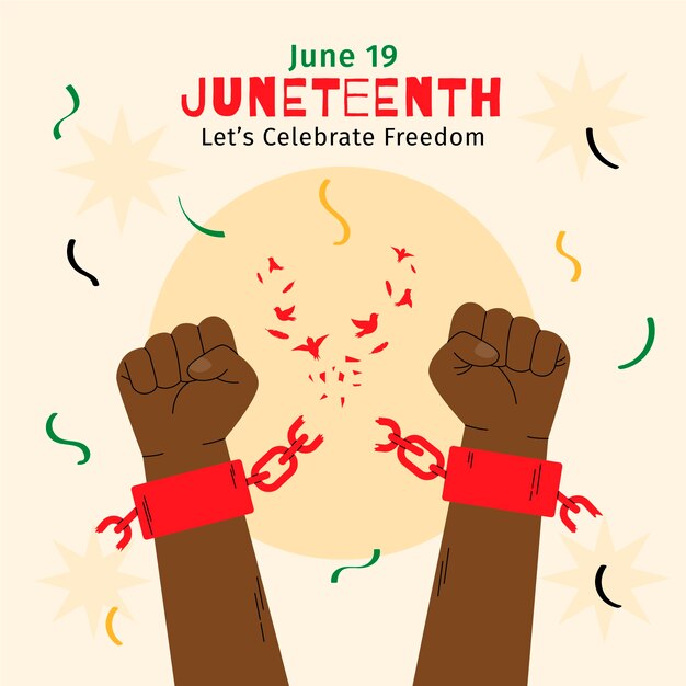 Ilustración plana del diecinueve de junio