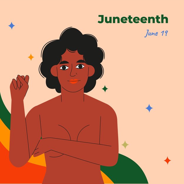 Ilustración plana del diecinueve de junio
