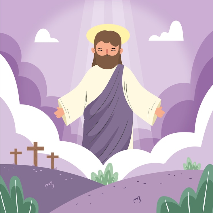 Vector gratuito ilustración plana del domingo de pascua para la celebración de pascua