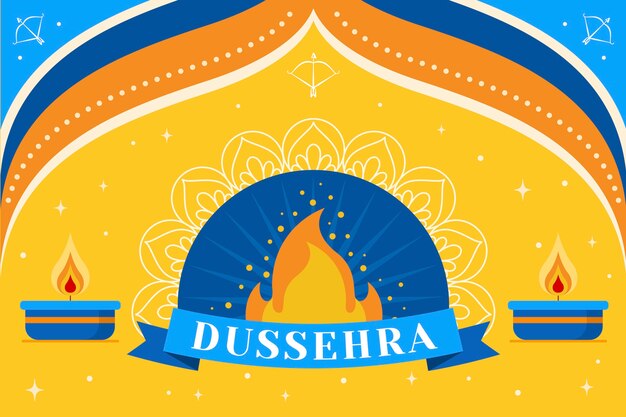 Vector gratuito ilustración plana dussehra