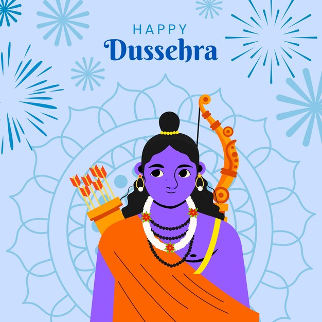 Ilustración plana dussehra