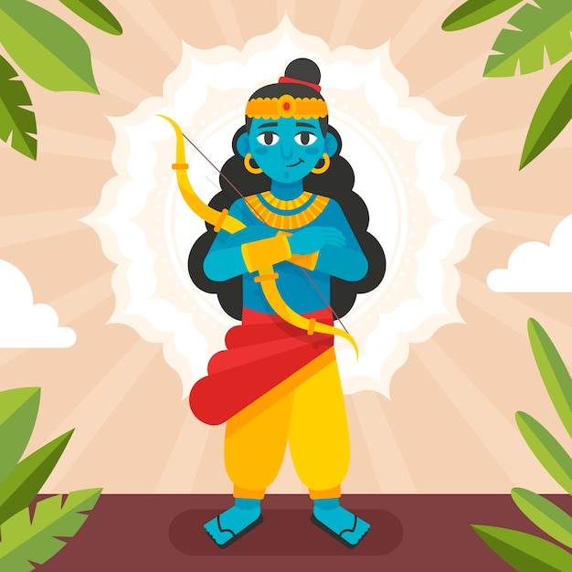 Ilustración plana dussehra