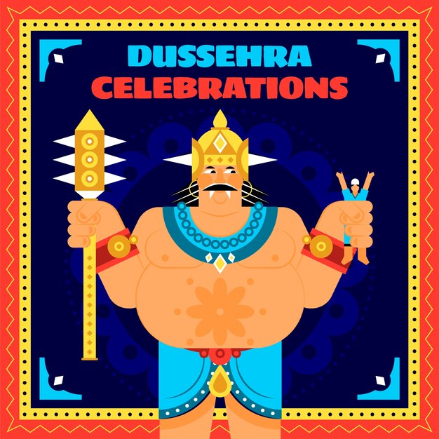 Ilustración plana dussehra