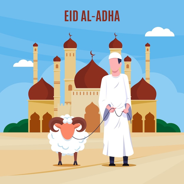 Vector gratuito ilustración plana de eid al-adha