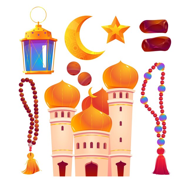 Ilustración plana de eid al-fitr