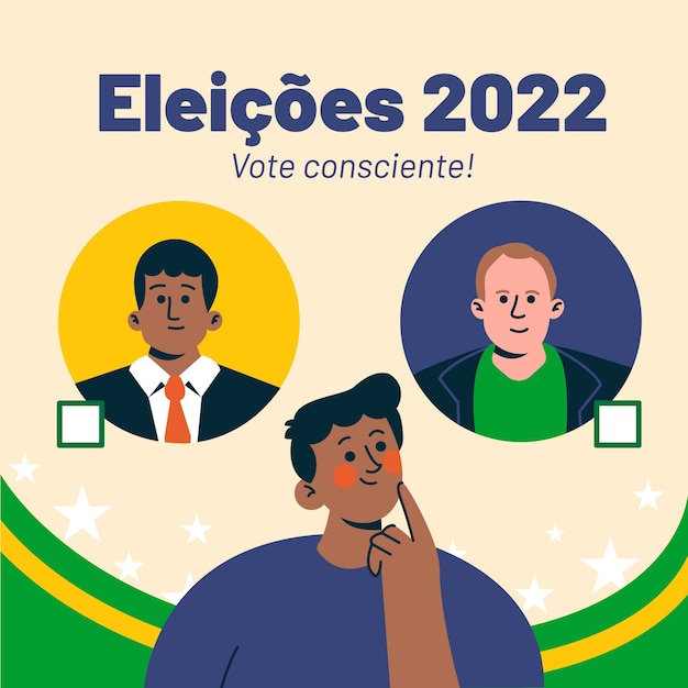 Vector gratuito ilustración plana de elecciones de brasil