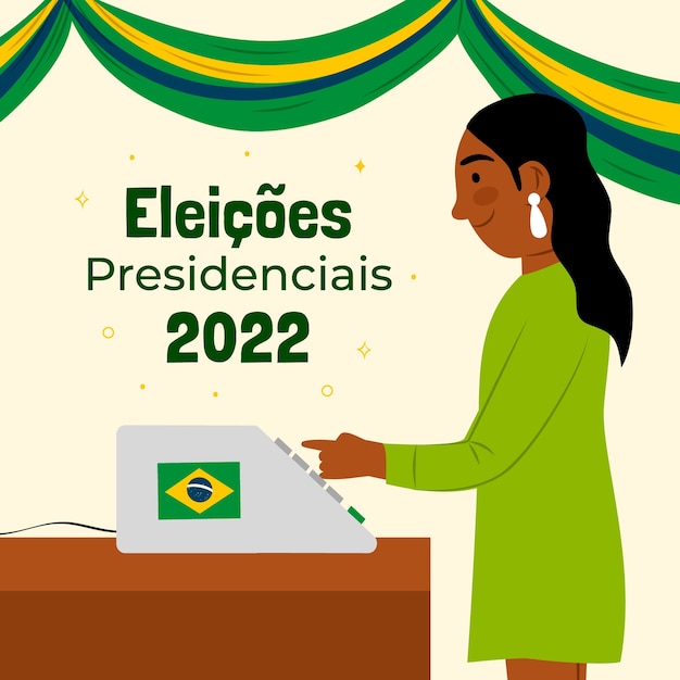 Ilustración plana de elecciones de brasil