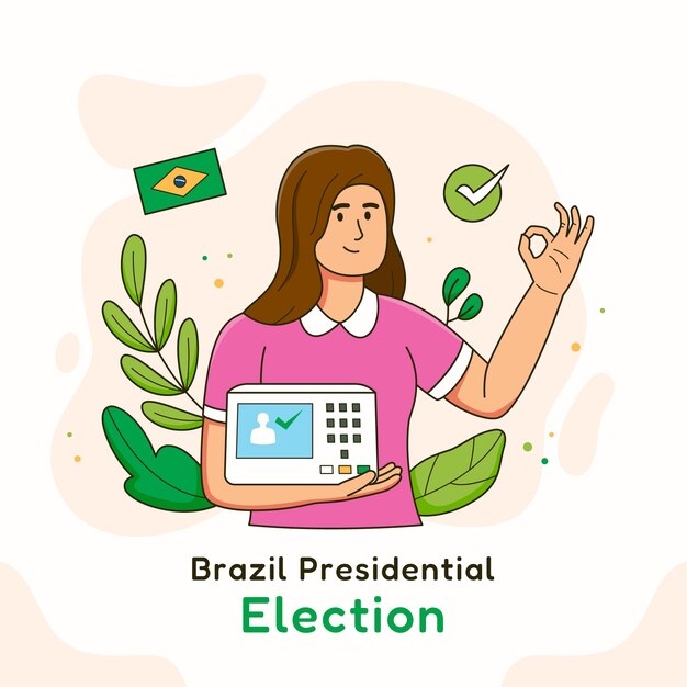 Vector gratuito ilustración plana de elecciones de brasil