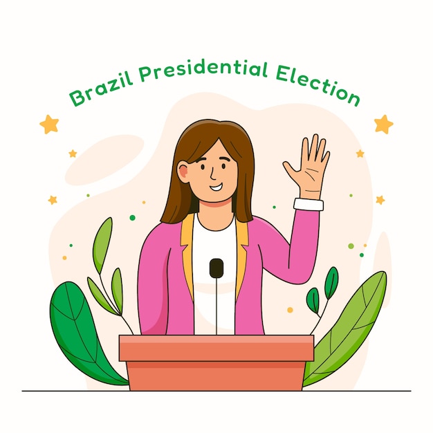 Ilustración plana de elecciones de brasil