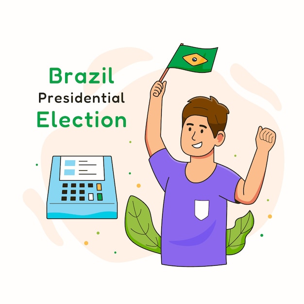 Vector gratuito ilustración plana de elecciones de brasil