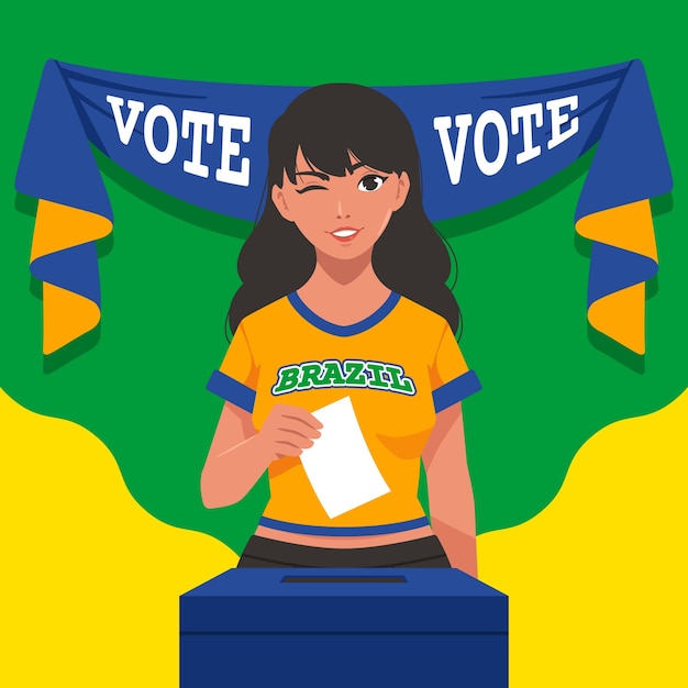 Vector gratuito ilustración plana para elecciones presidenciales en brasil