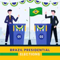 Vector gratuito ilustración plana de elecciones presidenciales de brasil