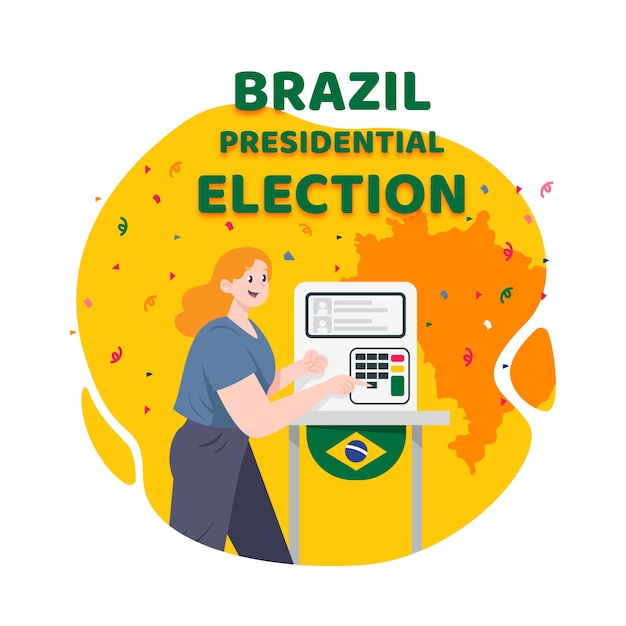 Vector gratuito ilustración plana de elecciones presidenciales de brasil