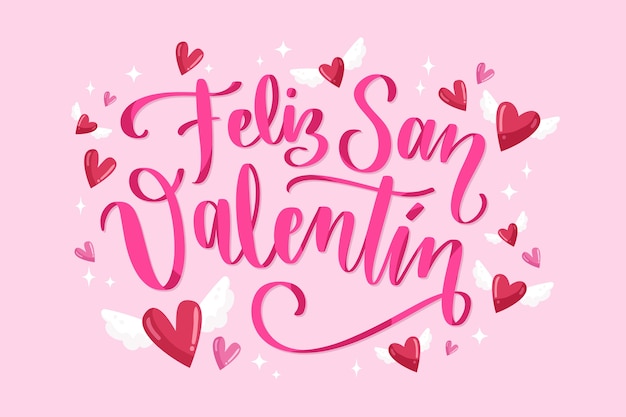 Vector gratuito ilustración plana de feliz día de san valentín en español