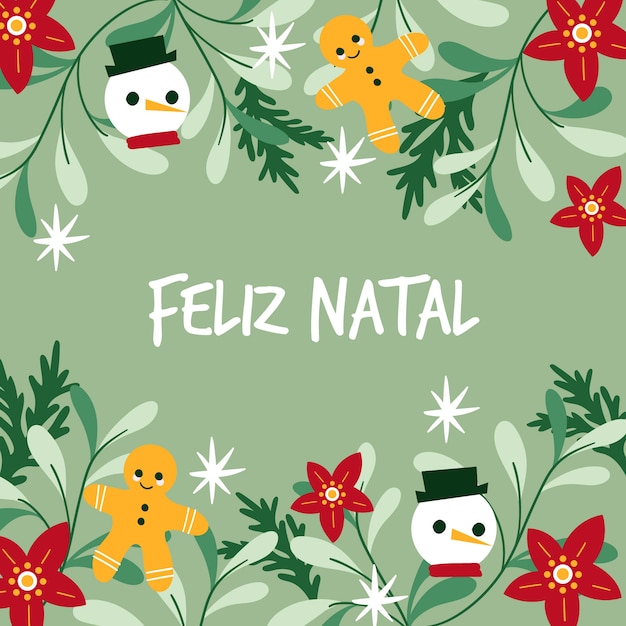 Vector gratuito ilustración plana feliz natal