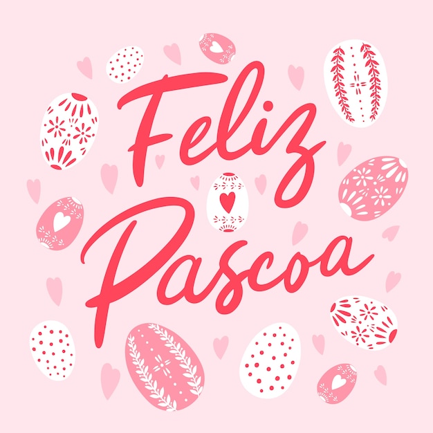 Ilustración plana feliz pascoa