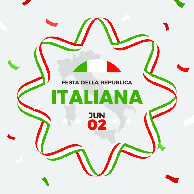 Ilustración plana festa della repubblica