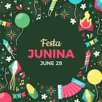 Vector gratuito ilustración plana de festa junina