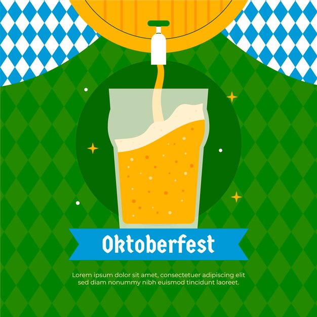 Ilustración plana para el festival de oktoberfest