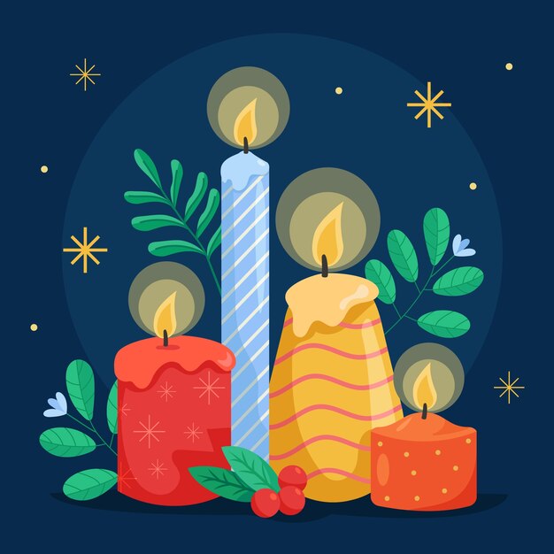 Ilustración plana para la fiesta del dia de las velitas.