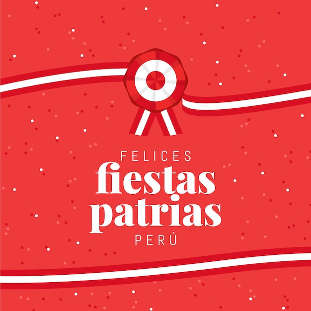 Ilustración plana fiestas patrias de peru