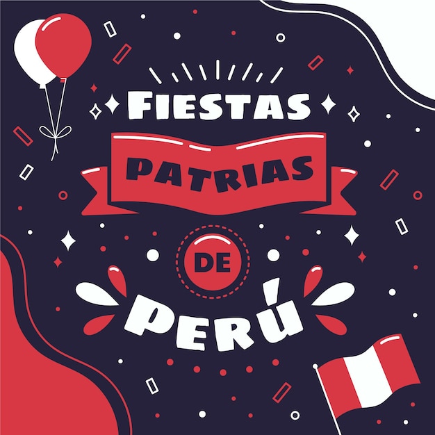 Vector gratuito ilustración plana fiestas patrias de peru