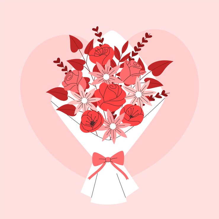 Vector gratuito ilustración plana de flores de san valentín