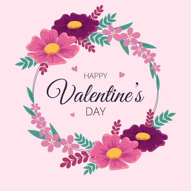 Vector gratuito ilustración plana de flores de san valentín