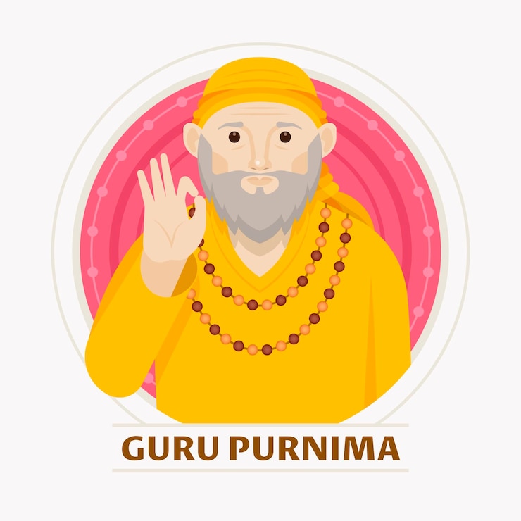 Vector gratuito ilustración plana guru purnima