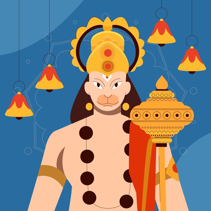 Vector gratuito ilustración plana de hanuman jayanti