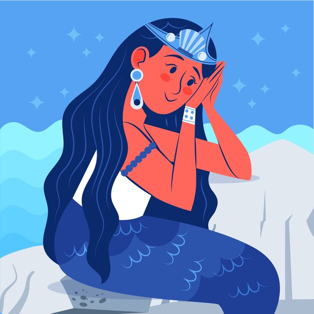 Ilustración plana de iemanja