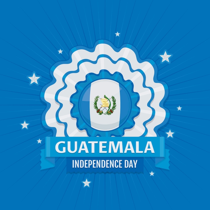 Vector gratuito ilustración plana de independencia de guatemala