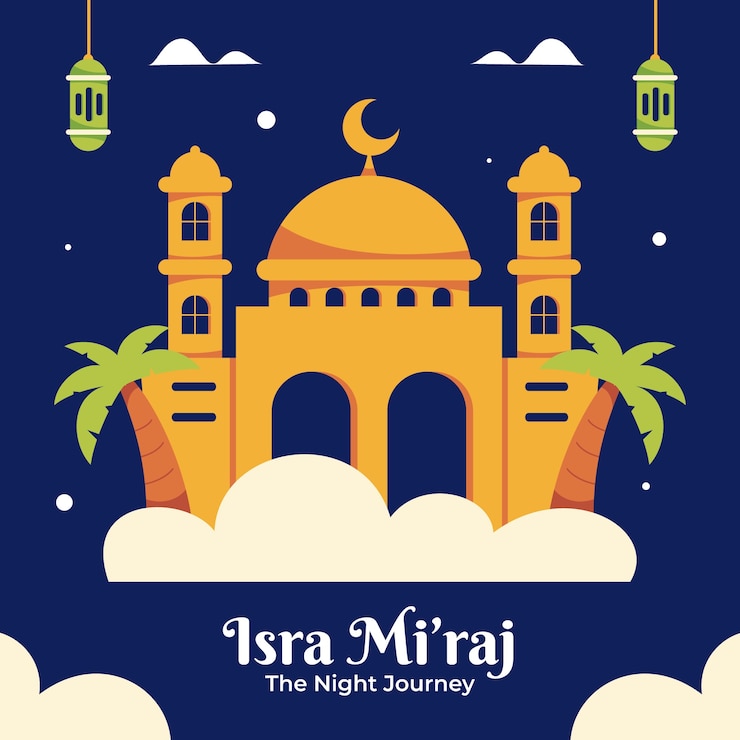 Vector gratuito ilustración plana para el isra miraj
