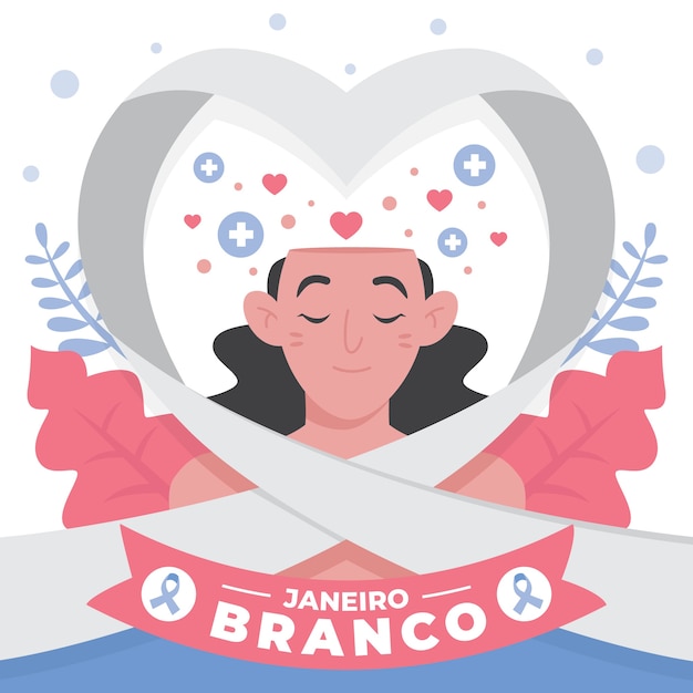 Vector gratuito ilustración plana janeiro branco