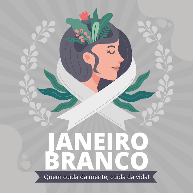 Vector gratuito ilustración plana janeiro branco