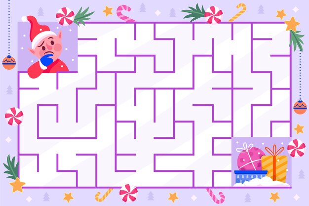 Ilustración plana del juego de navidad
