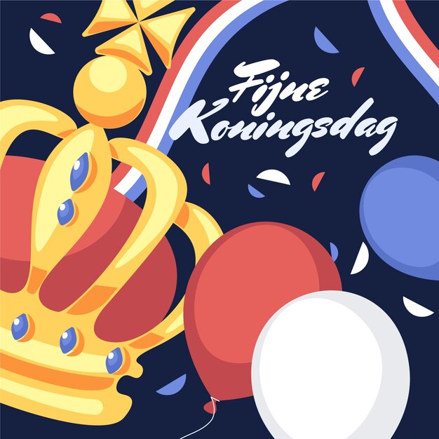 Ilustración plana de koningsdag