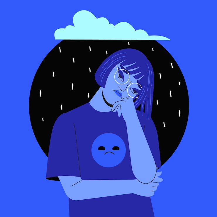 Vector gratuito ilustración plana para el lunes azul